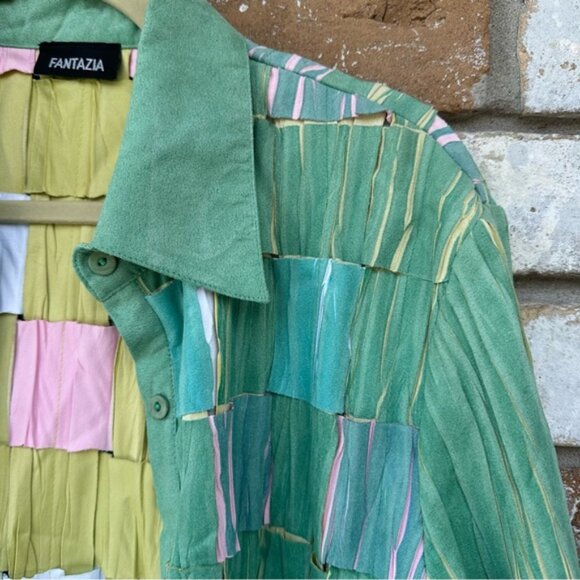 Fantazia Faux Suede Ribboned Jacket or Blouse - Picture 6 of 12